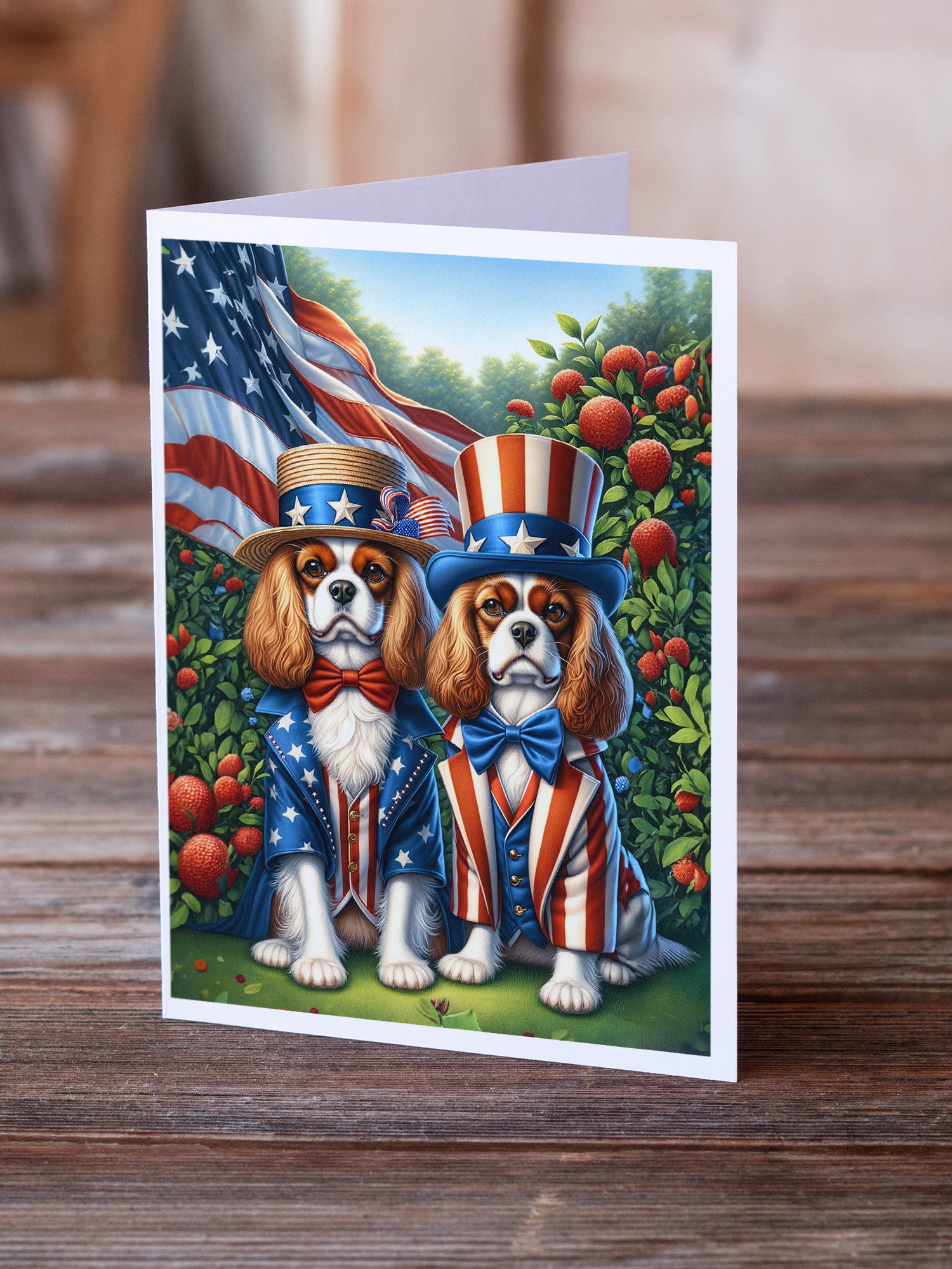 All American Cavalier Spaniel Greeting Cards Pack of 8