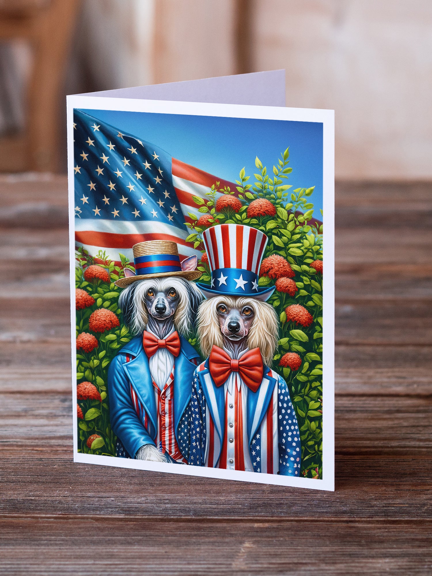 Buy this All American Chinese Crested Greeting Cards Pack of 8