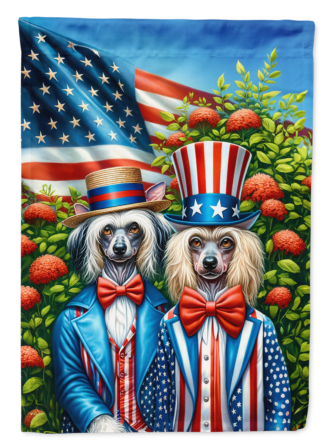 Buy this All American Chinese Crested Garden Flag