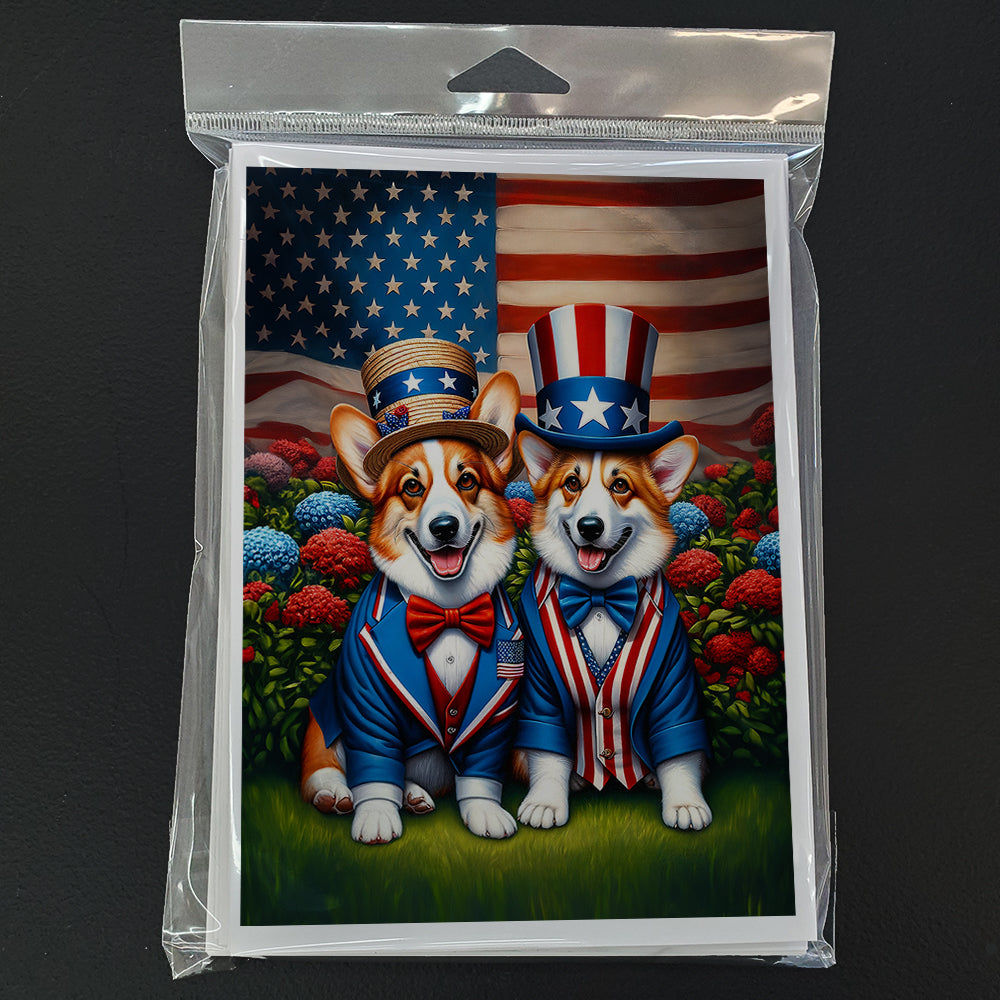 All American Corgi Greeting Cards Pack of 8