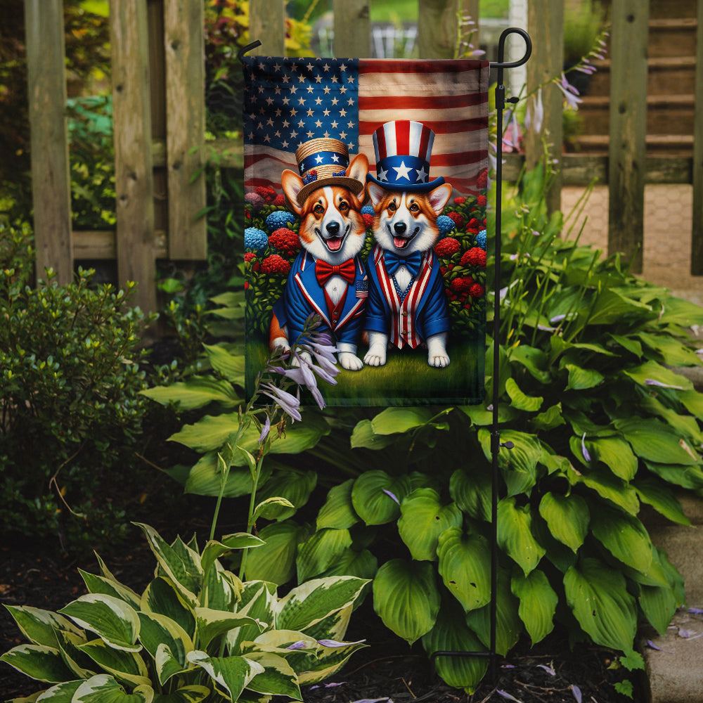 All American Corgi Garden Flag