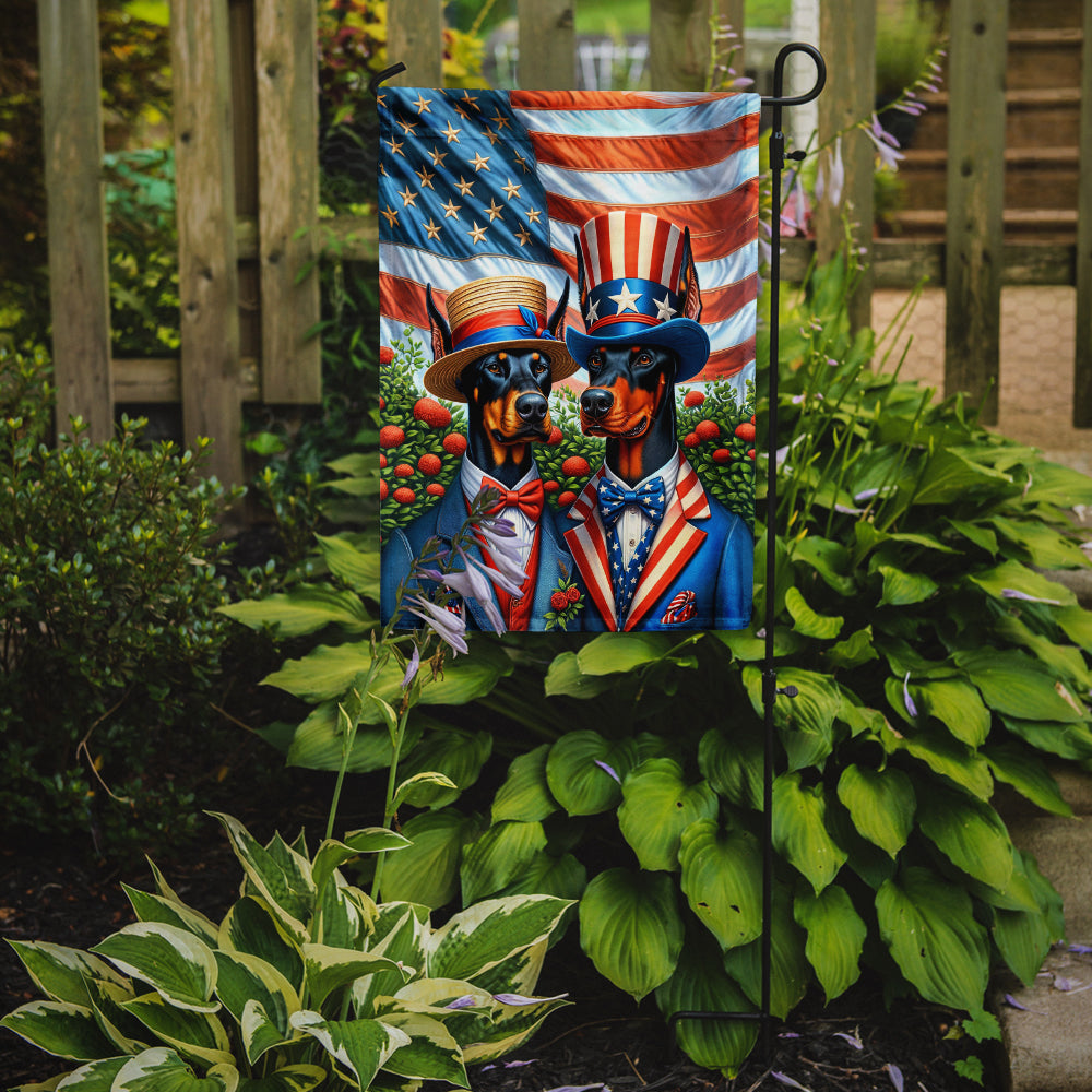 All American Doberman Pinscher Garden Flag