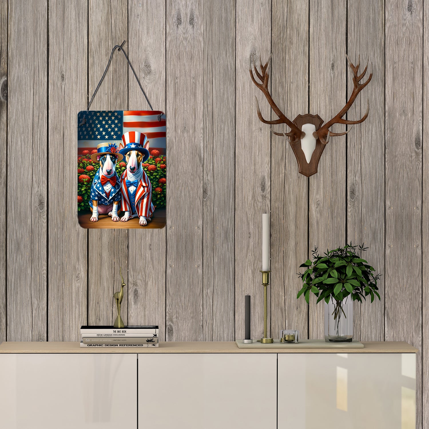 All American English Bull Terrier Wall or Door Hanging Prints