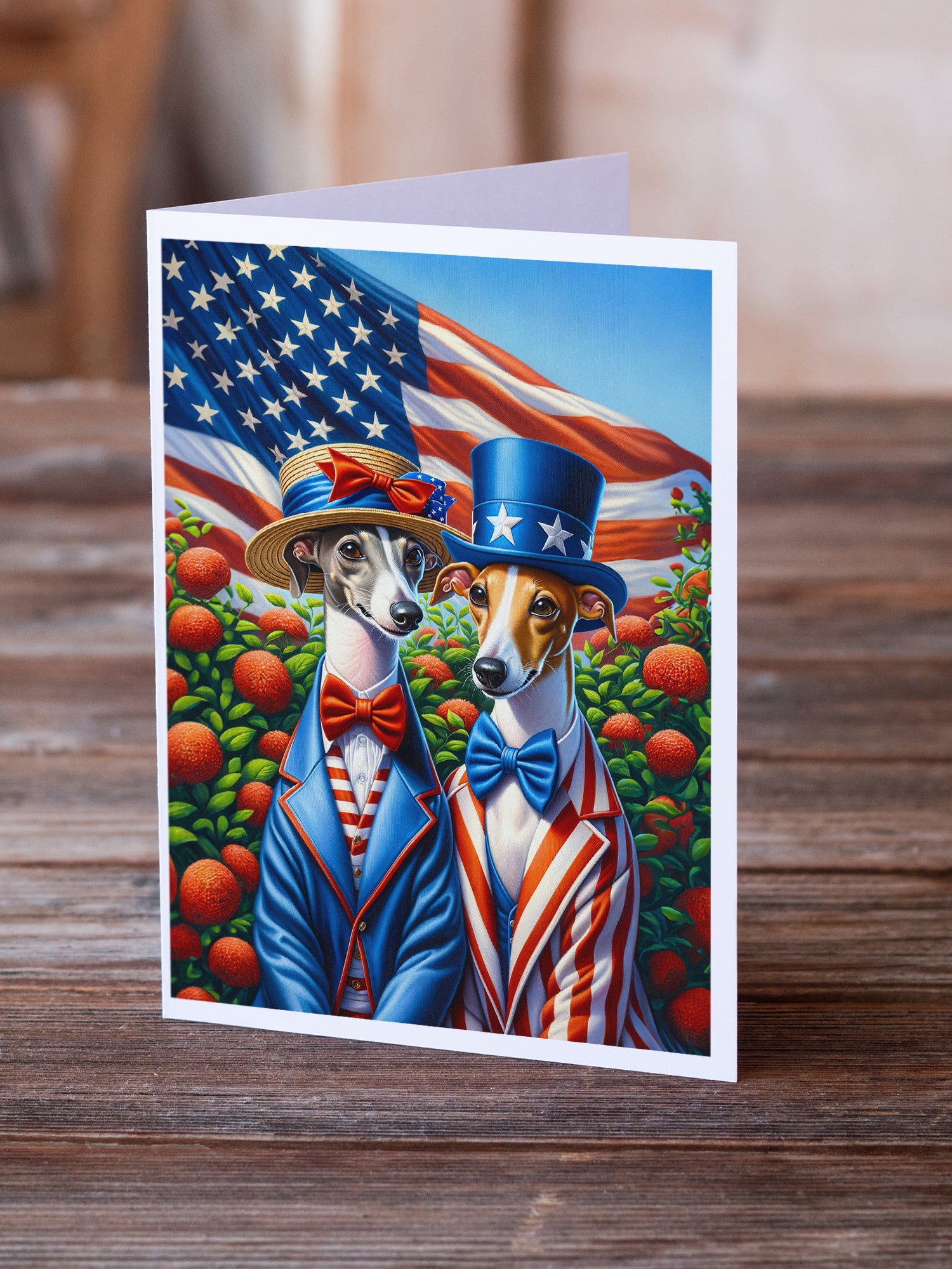 All American Italian Greyhound Greeting Cards Pack of 8