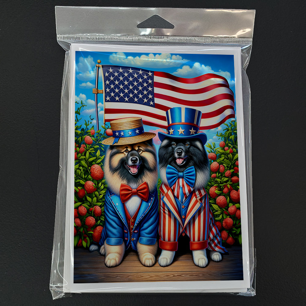 All American Keeshond Greeting Cards Pack of 8