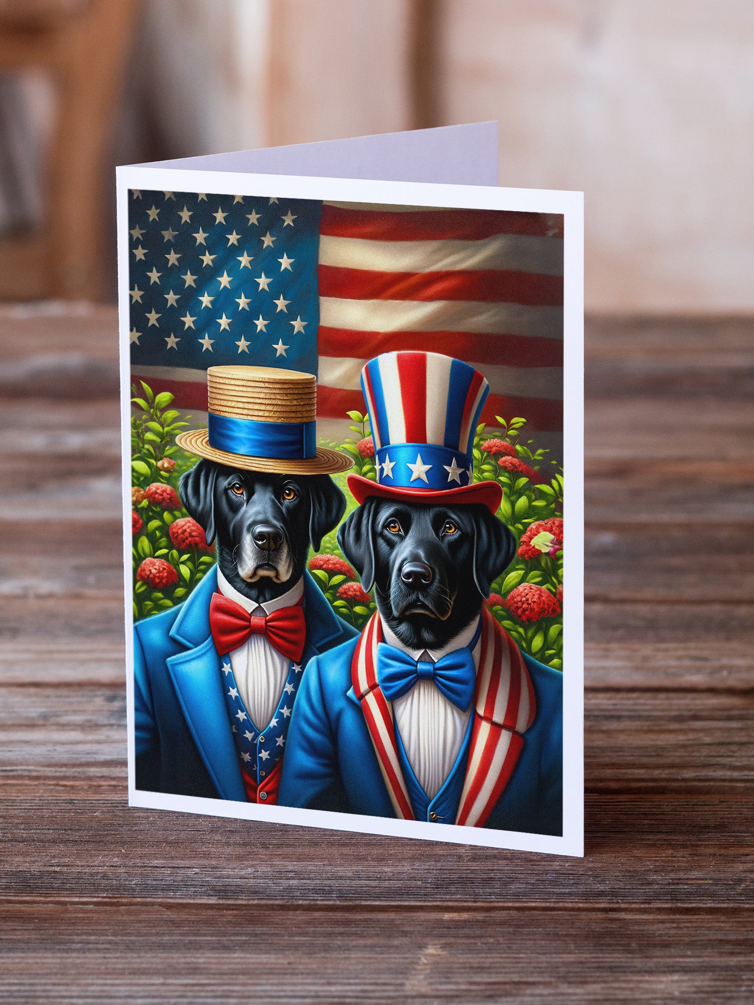 All American Labrador Retriever Greeting Cards Pack of 8