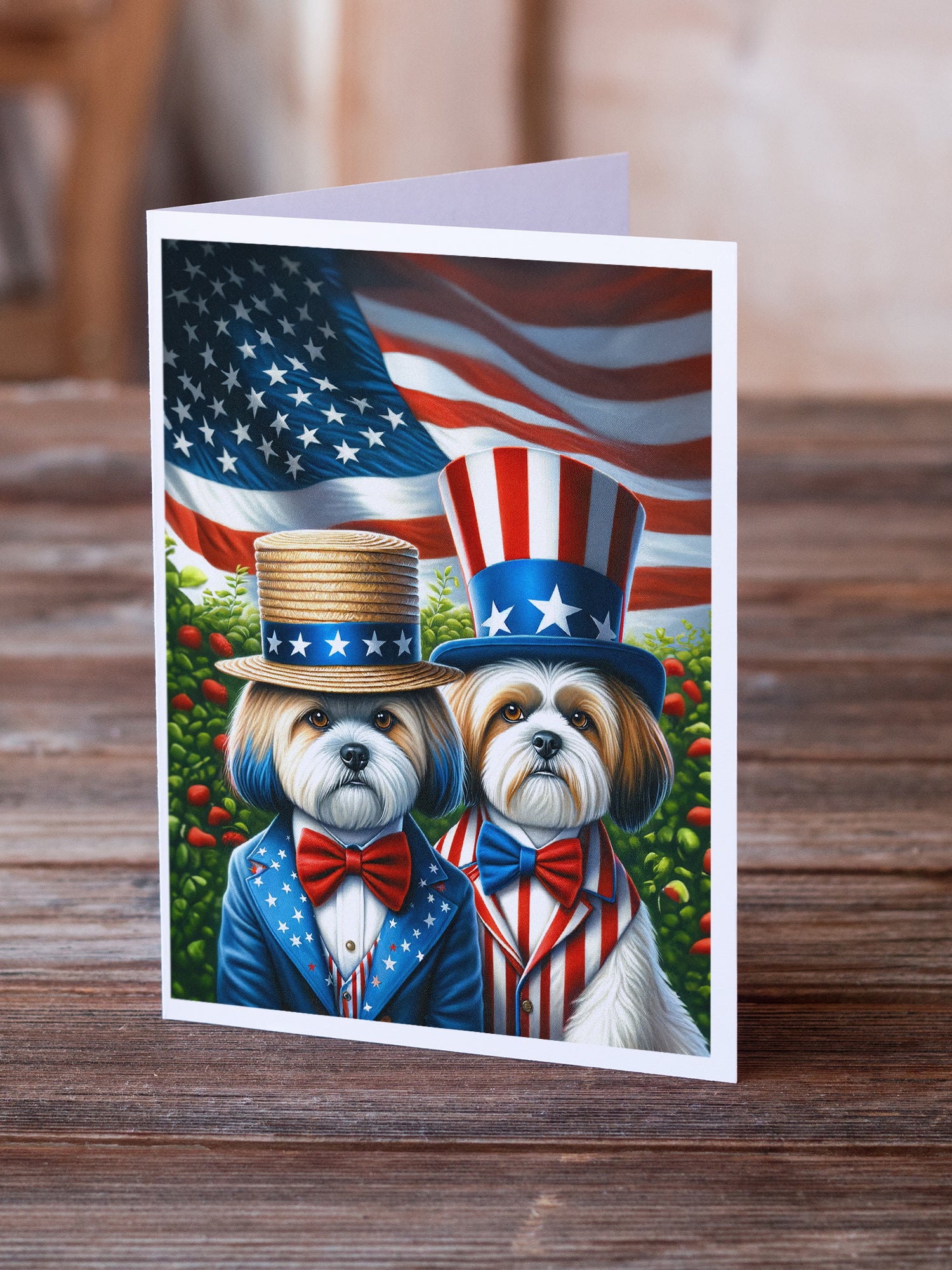 All American Lhasa Apso Greeting Cards Pack of 8