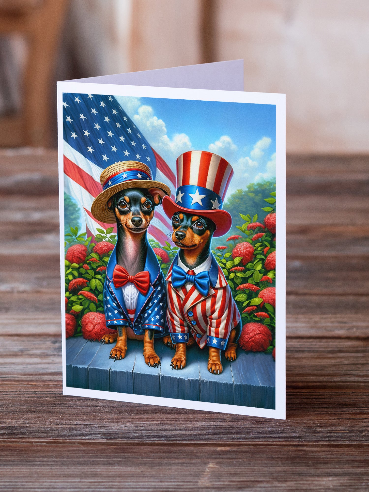 Buy this All American Miniature Pinscher Greeting Cards Pack of 8