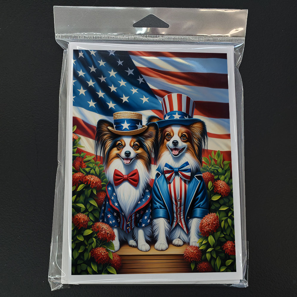 All American Papillon Greeting Cards Pack of 8