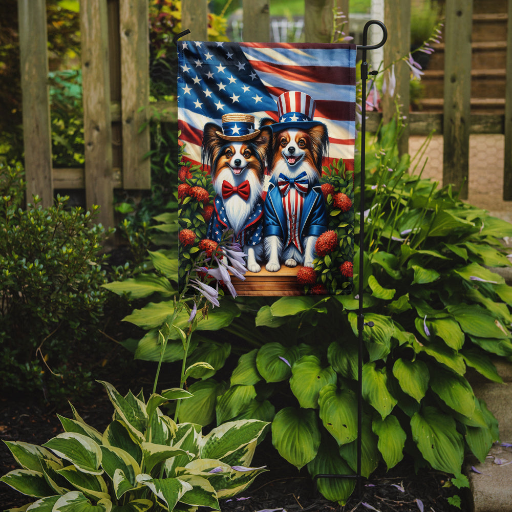 All American Papillon Garden Flag