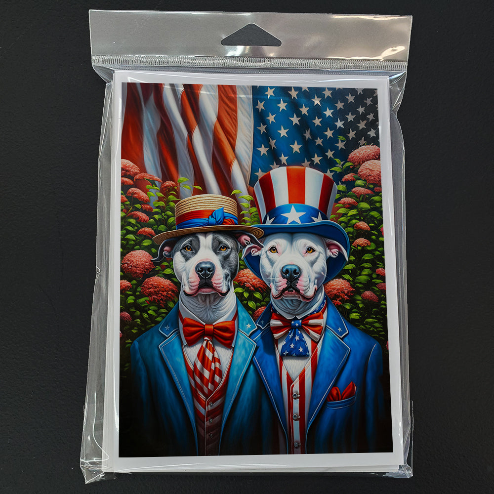 All American Pit Bull Terrier Greeting Cards Pack of 8