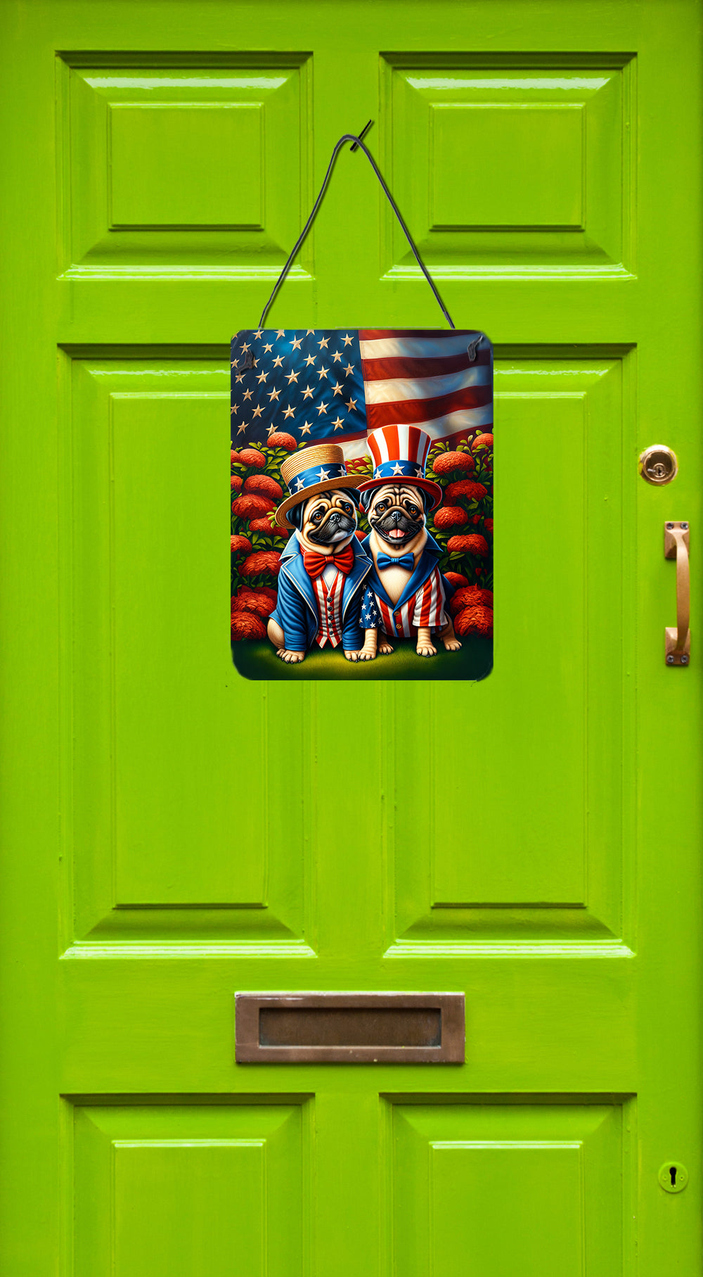 All American Pug Wall or Door Hanging Prints