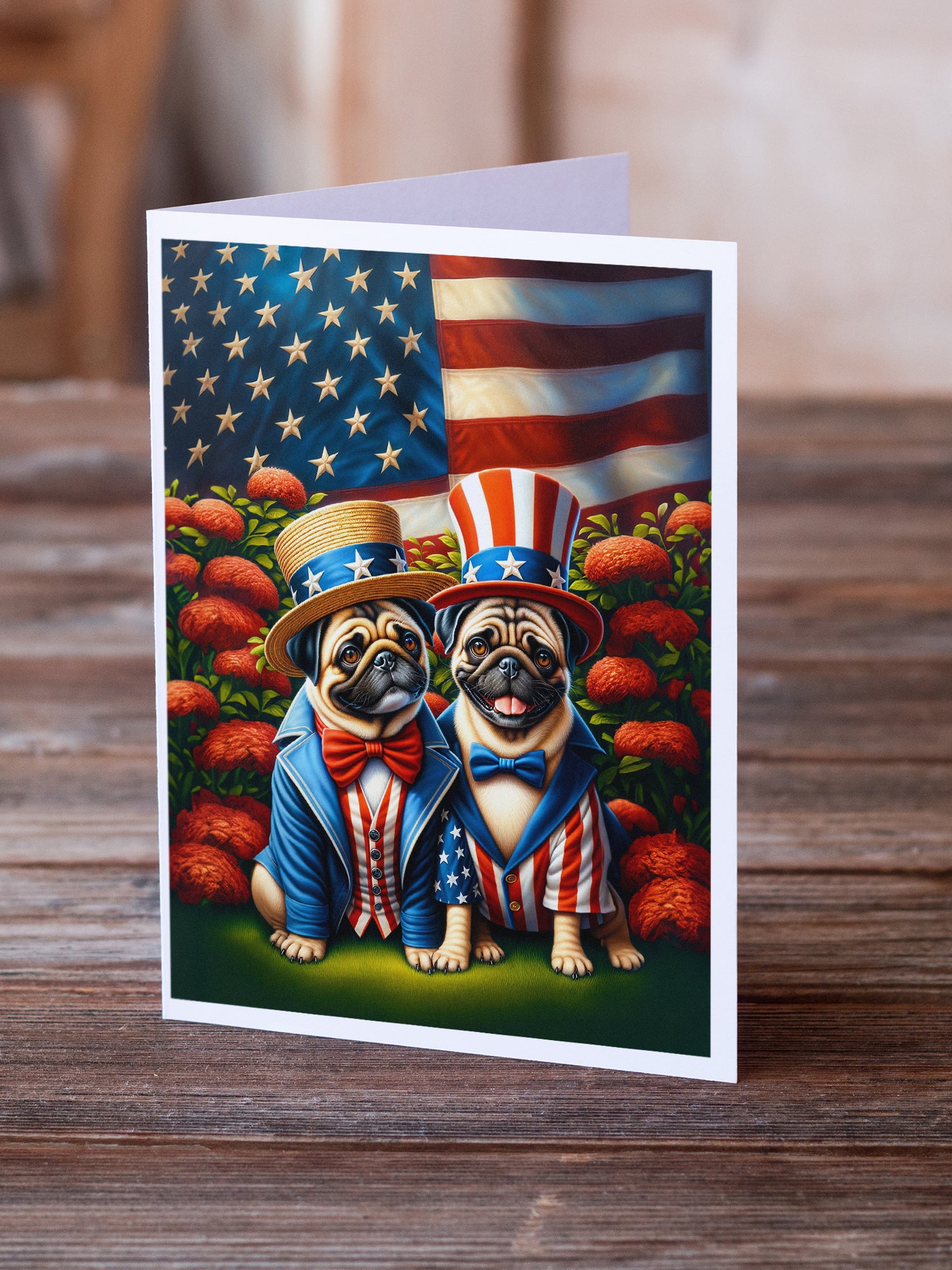 Buy this All American Pug Greeting Cards Pack of 8