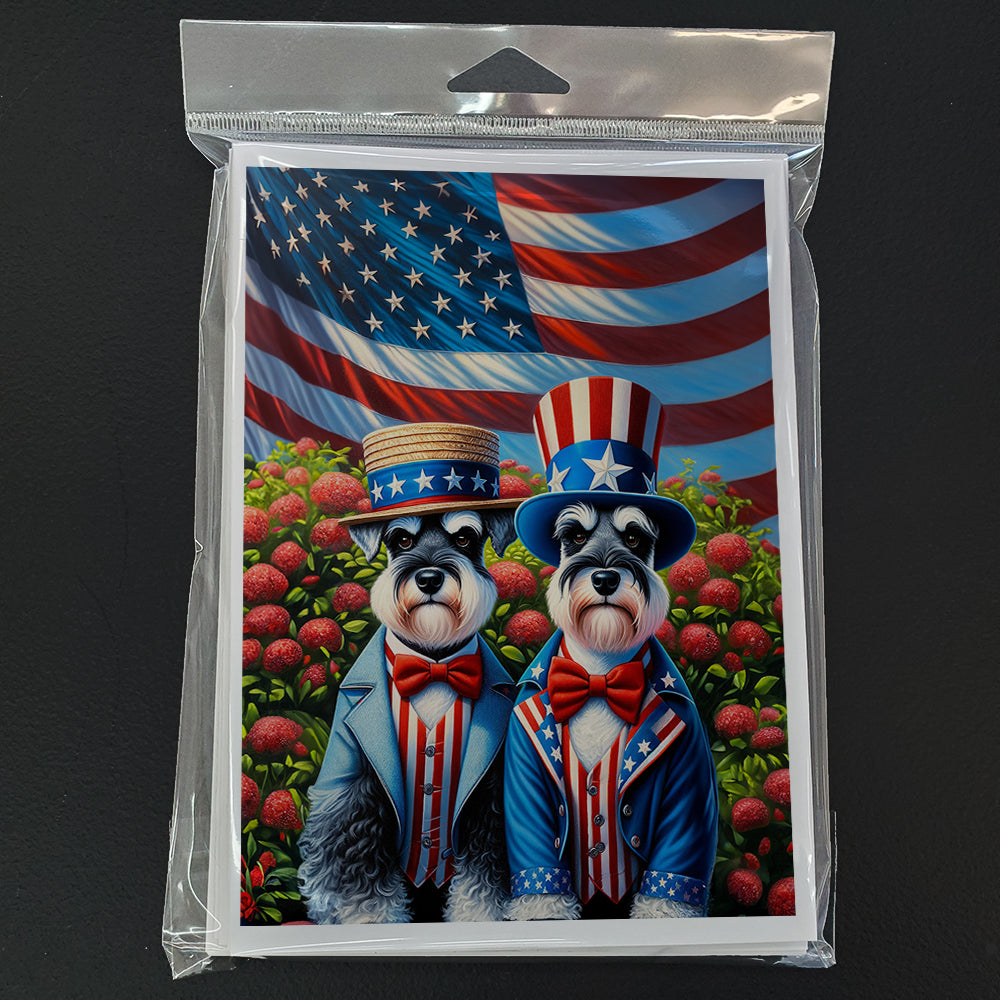 All American Schnauzer Greeting Cards Pack of 8