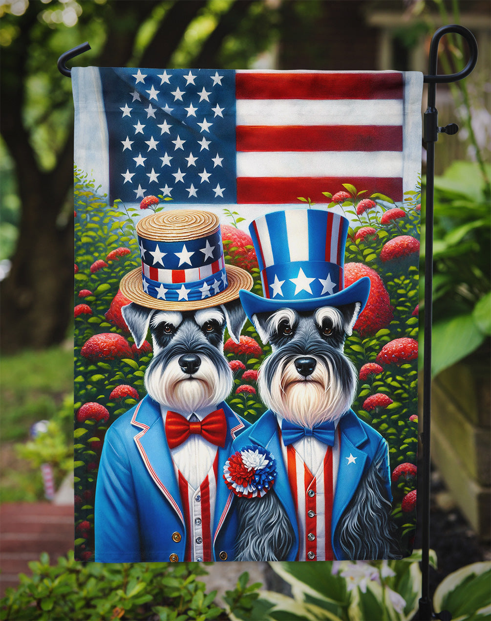 All American Schnauzer Garden Flag