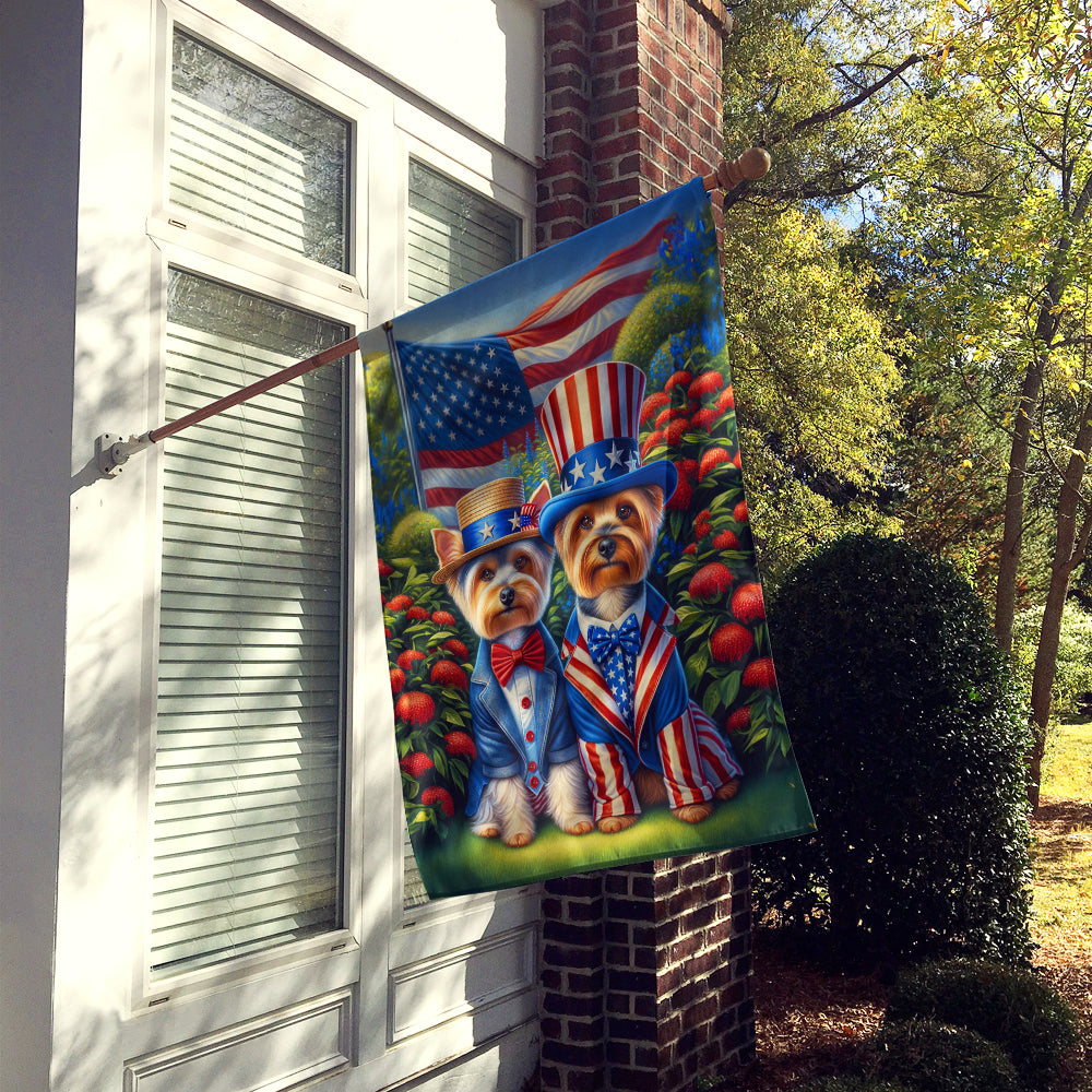All American Silky Terrier House Flag