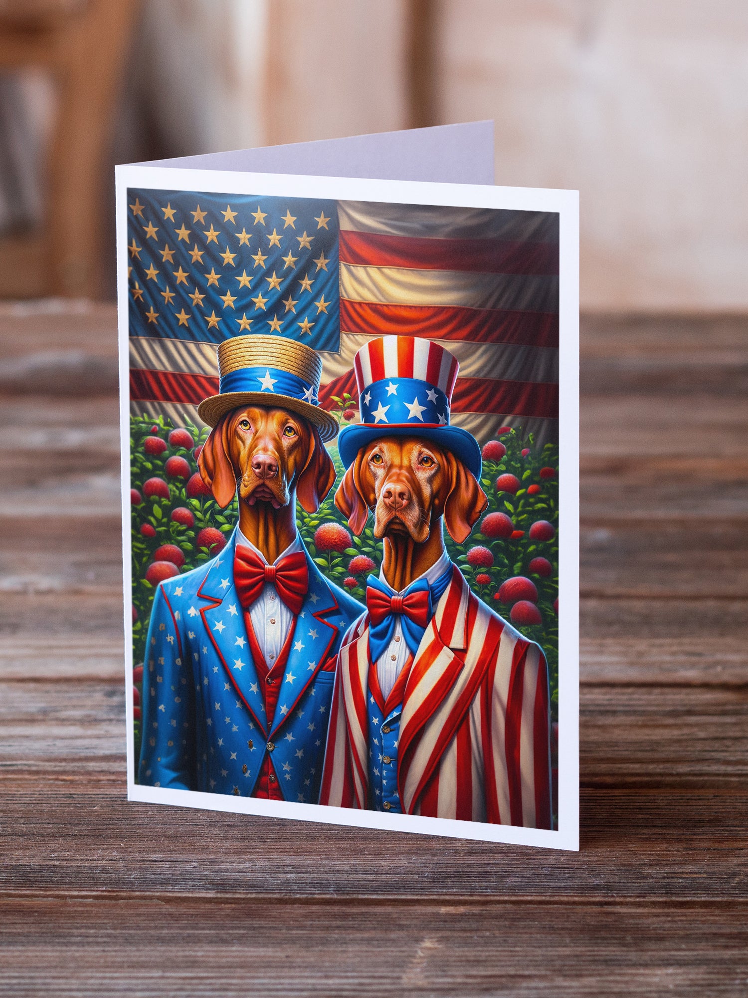 All American Vizsla Greeting Cards Pack of 8