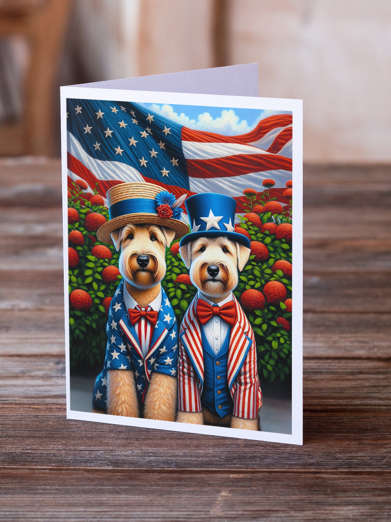 All American Wheaten Terrier Greeting Cards Pack of 8