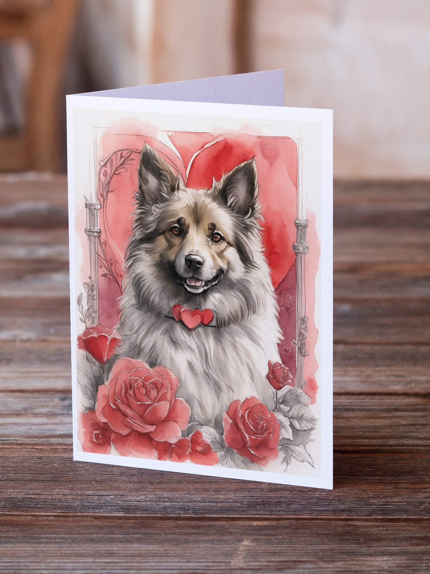 Belgian Tervuren Valentine Roses Greeting Cards Pack of 8