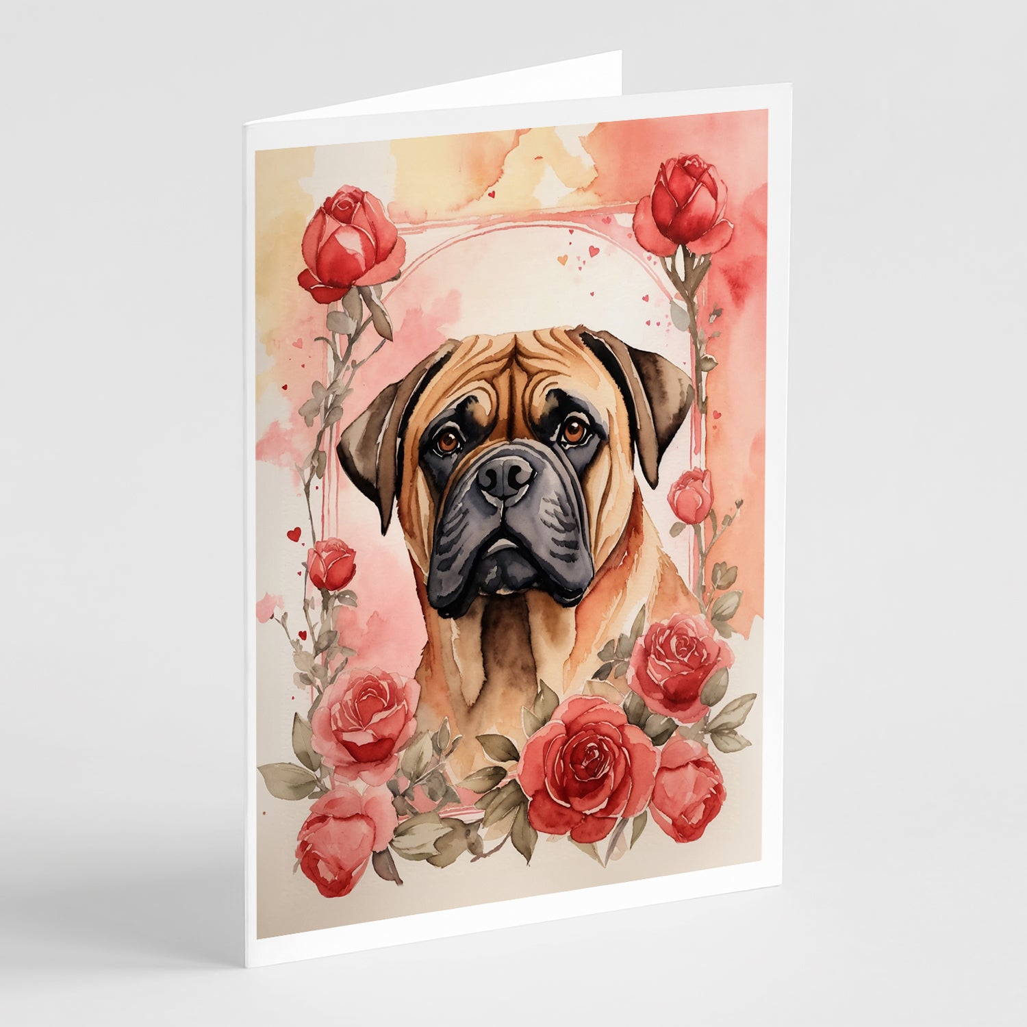 Buy this Bullmastiff Valentine Roses Greeting Cards Pack of 8