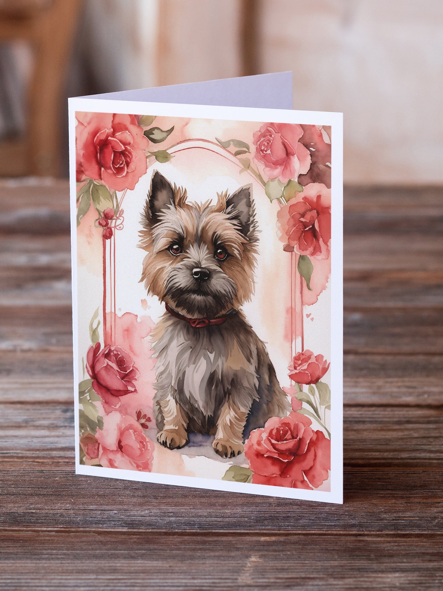 Buy this Cairn Terrier Valentine Roses Greeting Cards Pack of 8