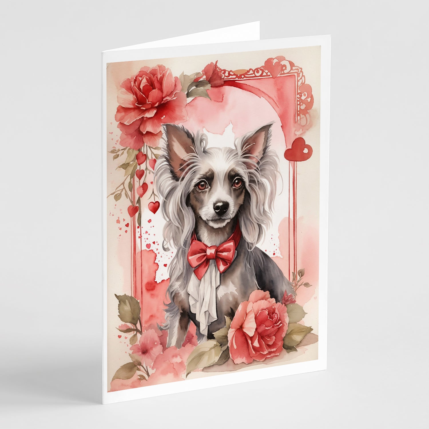 Buy this Chinese Crested Valentine Roses Greeting Cards Pack of 8