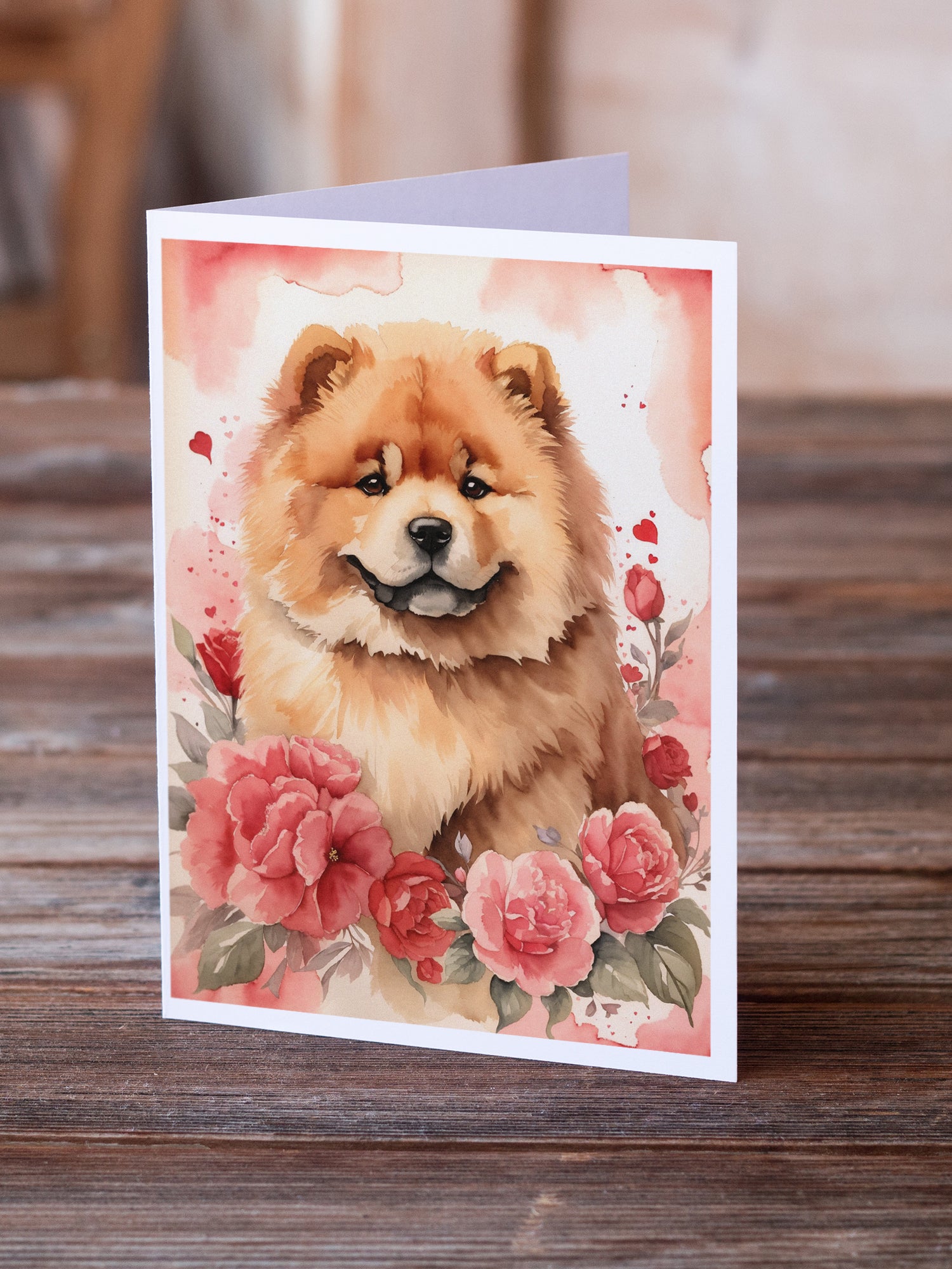 Buy this Chow Chow Valentine Roses Greeting Cards Pack of 8