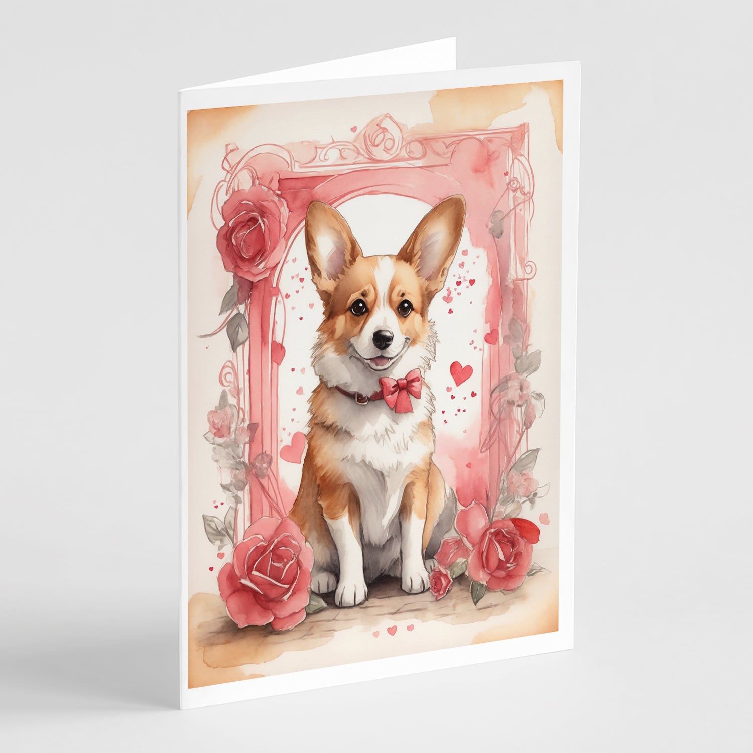 Buy this Corgi Valentine Roses Greeting Cards Pack of 8