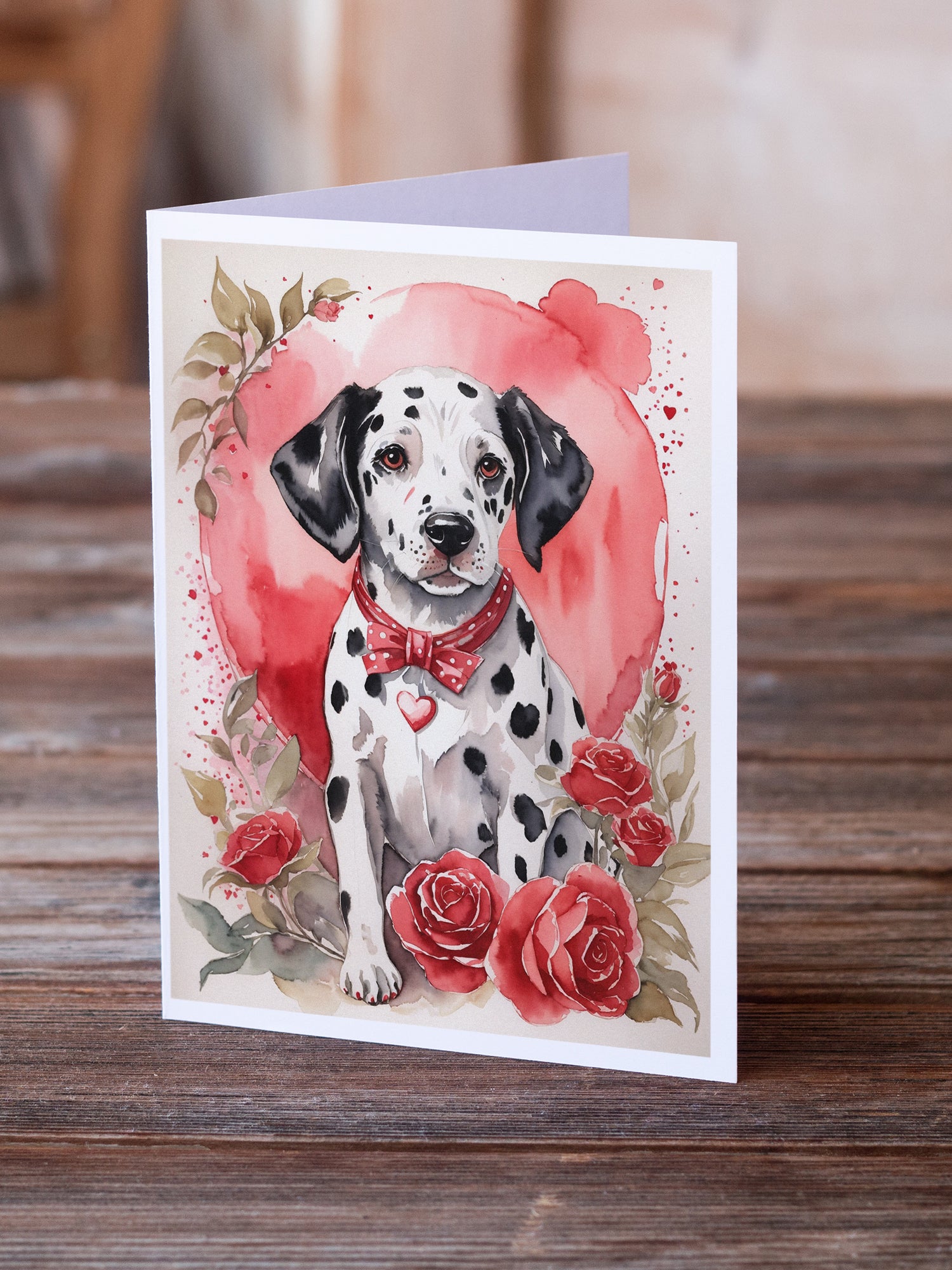 Buy this Dalmatian Valentine Roses Greeting Cards Pack of 8