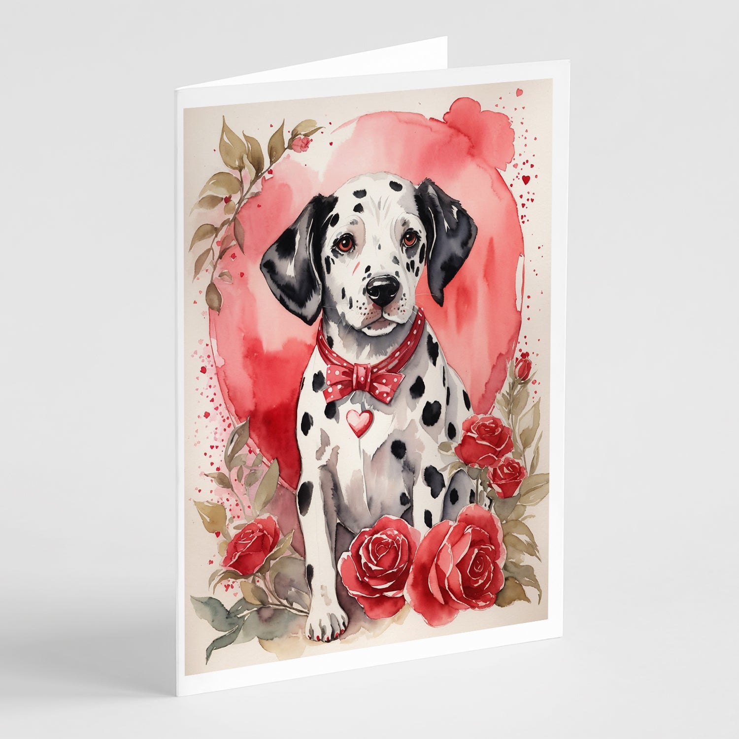 Buy this Dalmatian Valentine Roses Greeting Cards Pack of 8