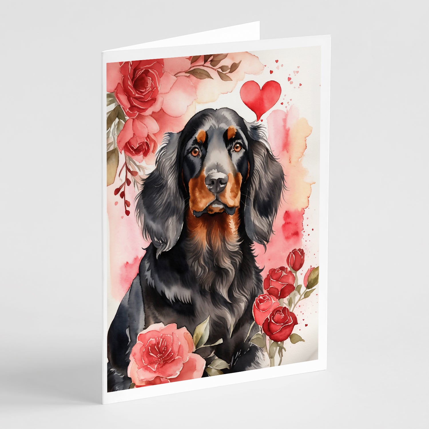 Buy this Gordon Setter Valentine Roses Greeting Cards Pack of 8