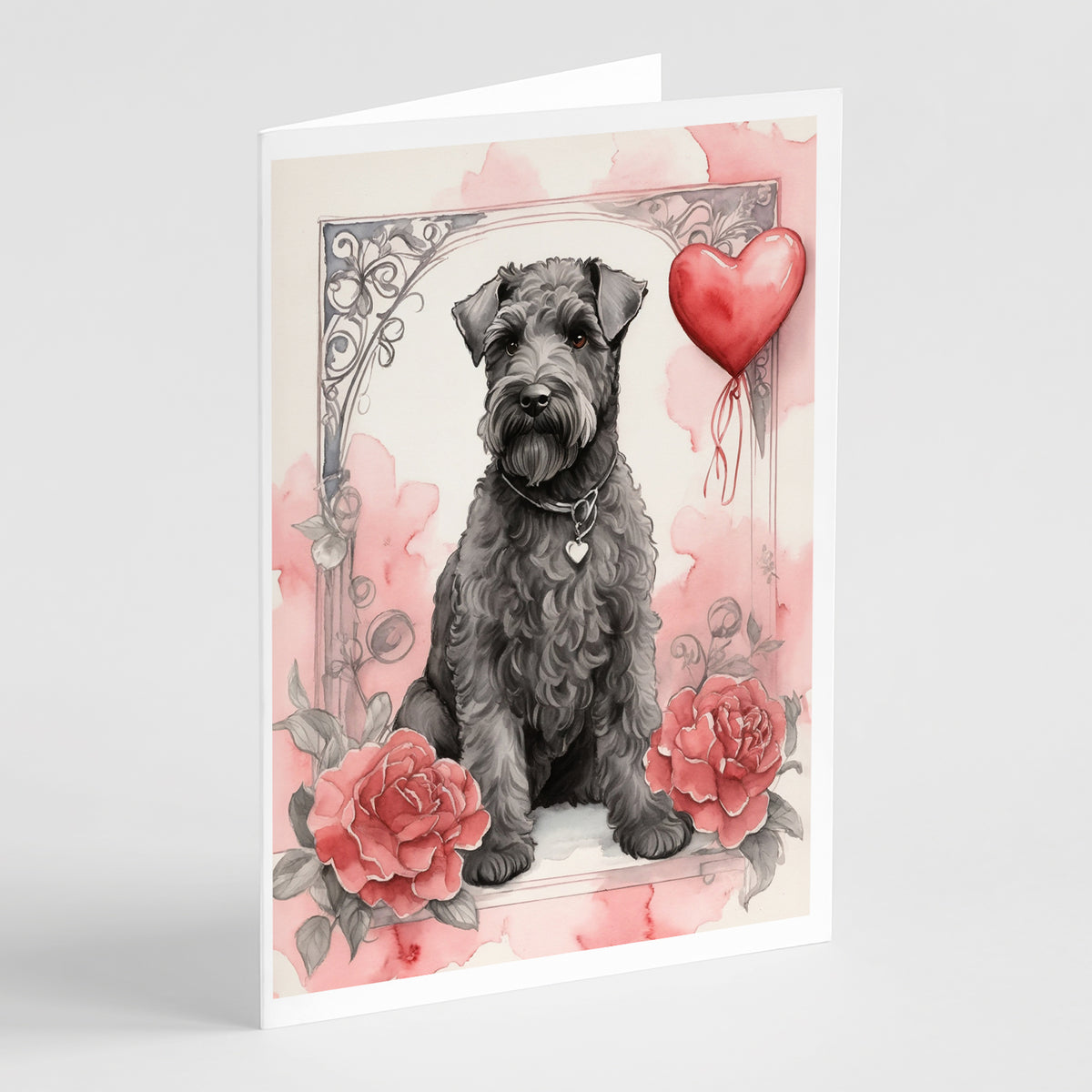 Buy this Kerry Blue Terrier Valentine Roses Greeting Cards Pack of 8