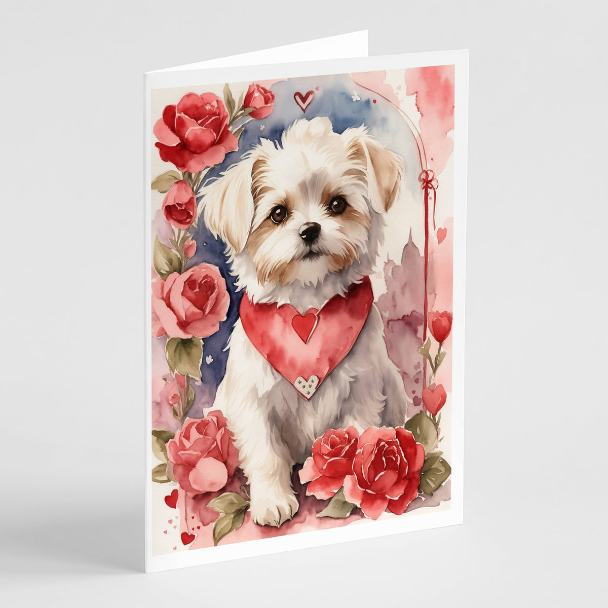 Buy this Maltese Valentine Roses Greeting Cards Pack of 8