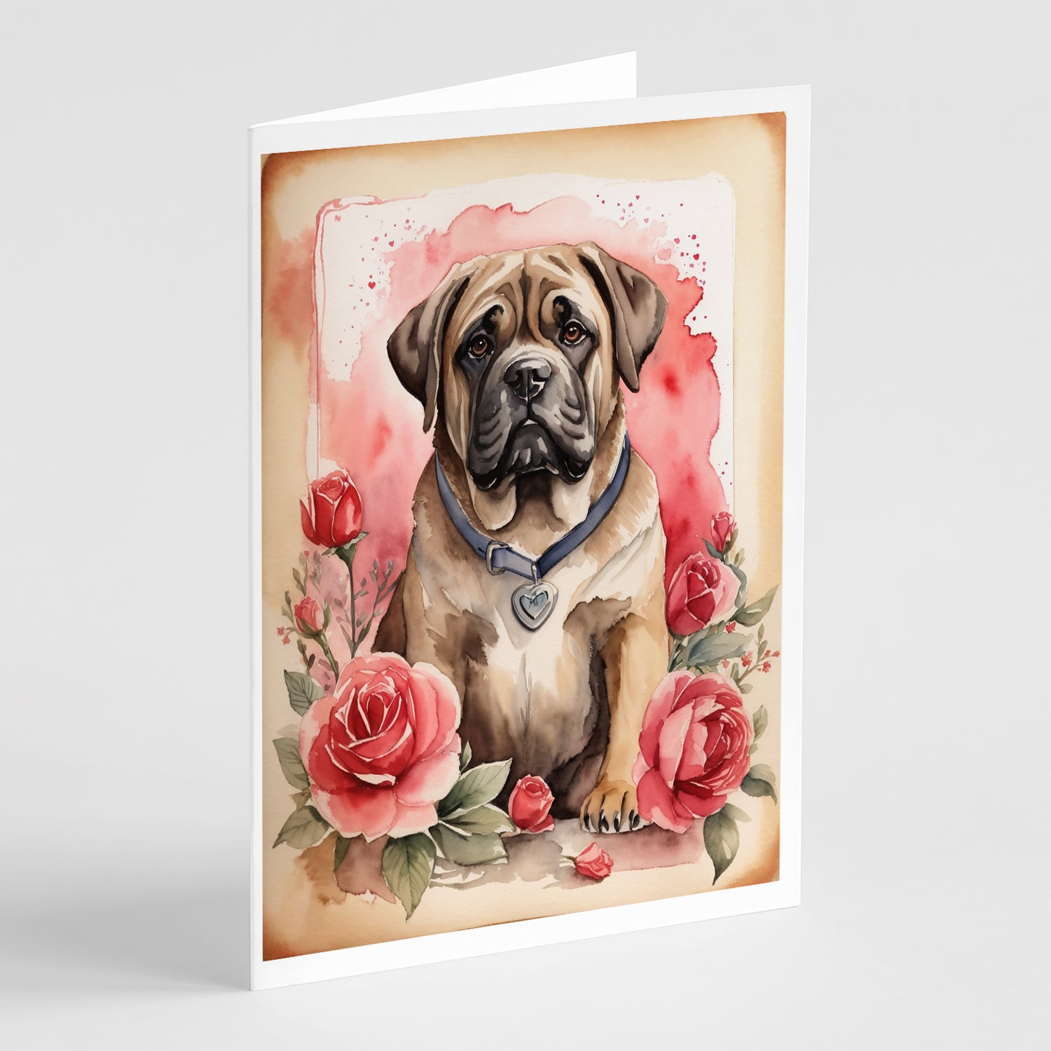 Buy this Mastiff Valentine Roses Greeting Cards Pack of 8