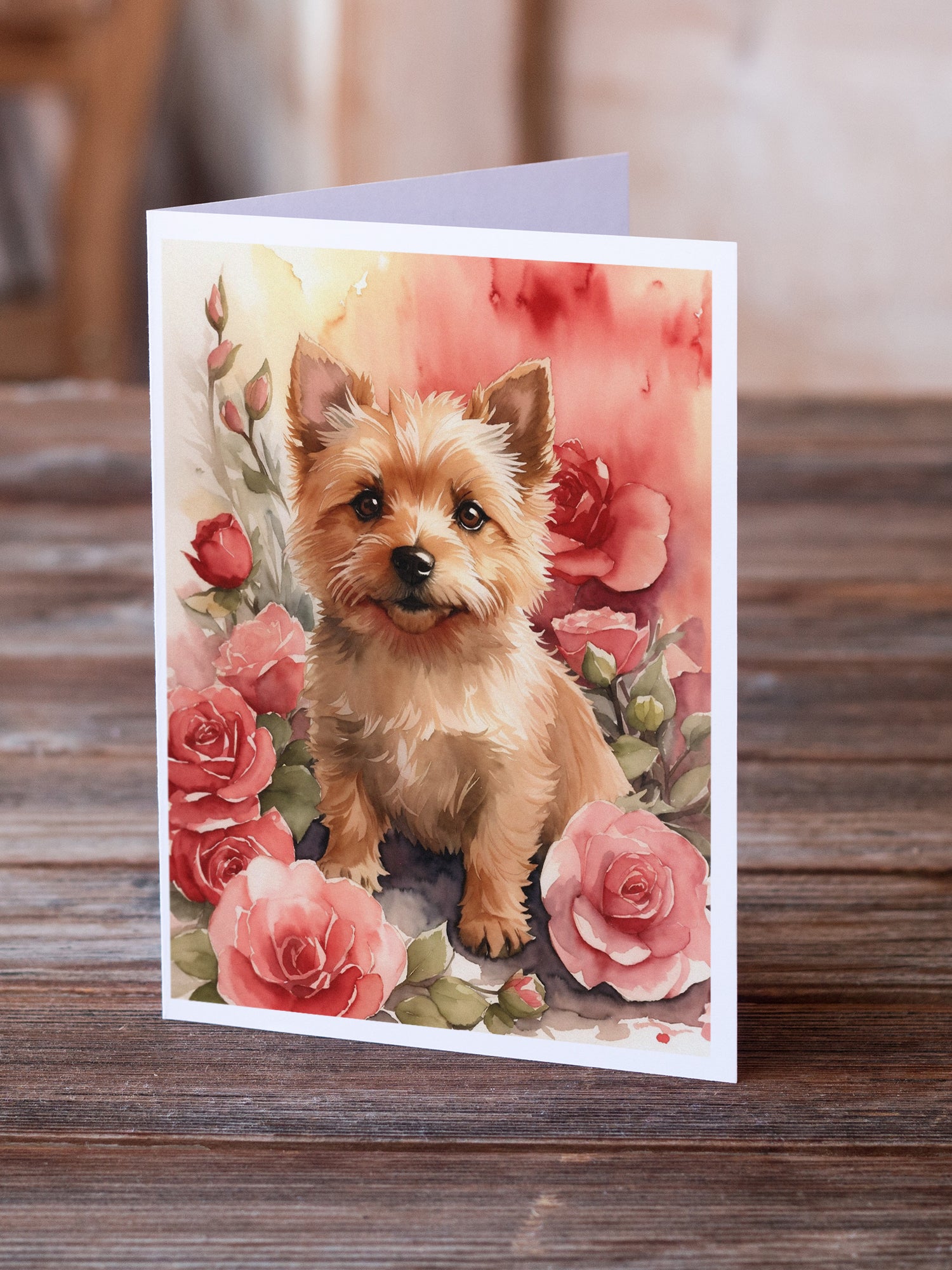 Buy this Norwich Terrier Valentine Roses Greeting Cards Pack of 8