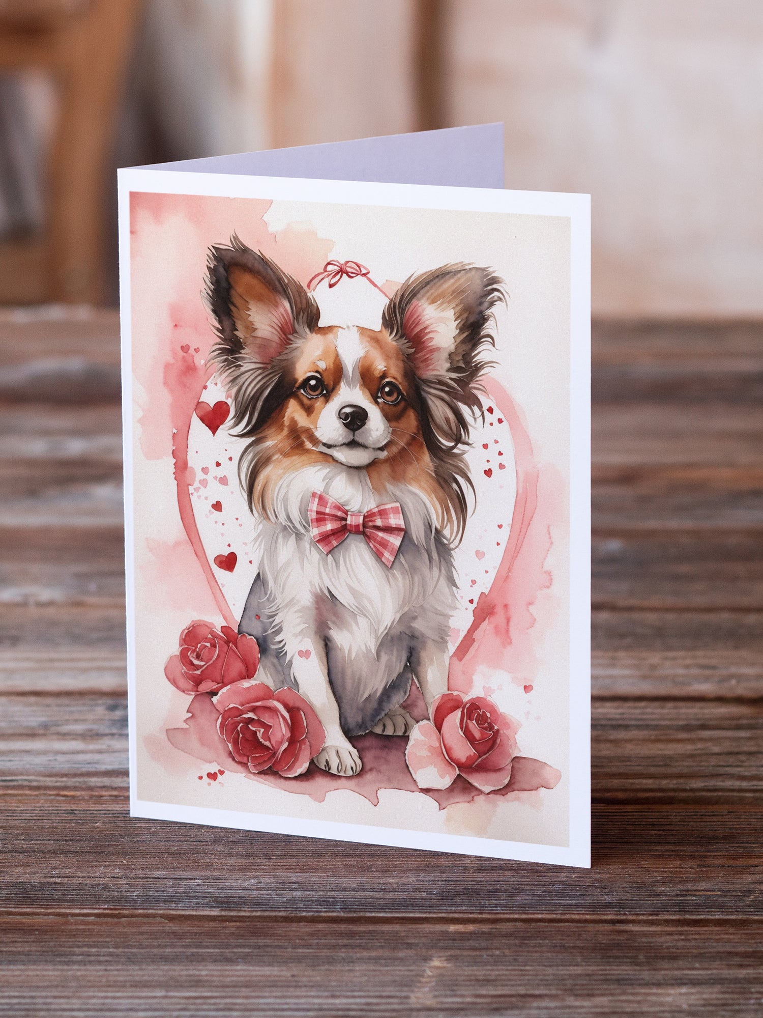 Papillon Valentine Roses Greeting Cards Pack of 8