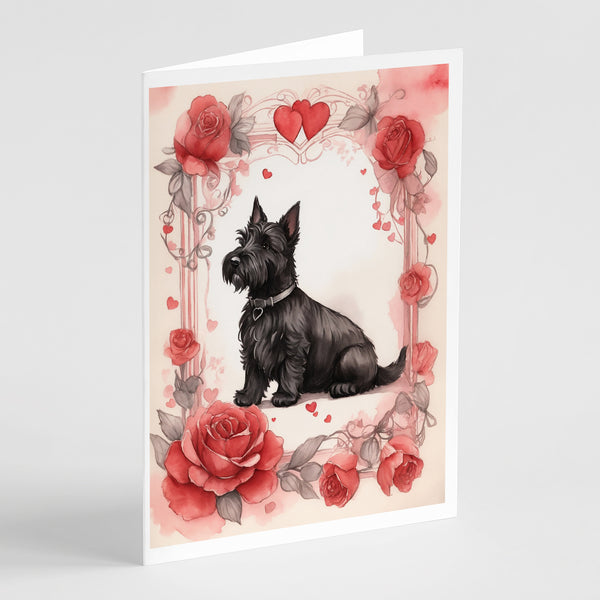 Buy this Scottish Terrier Valentine Roses Greeting Cards Pack of 8