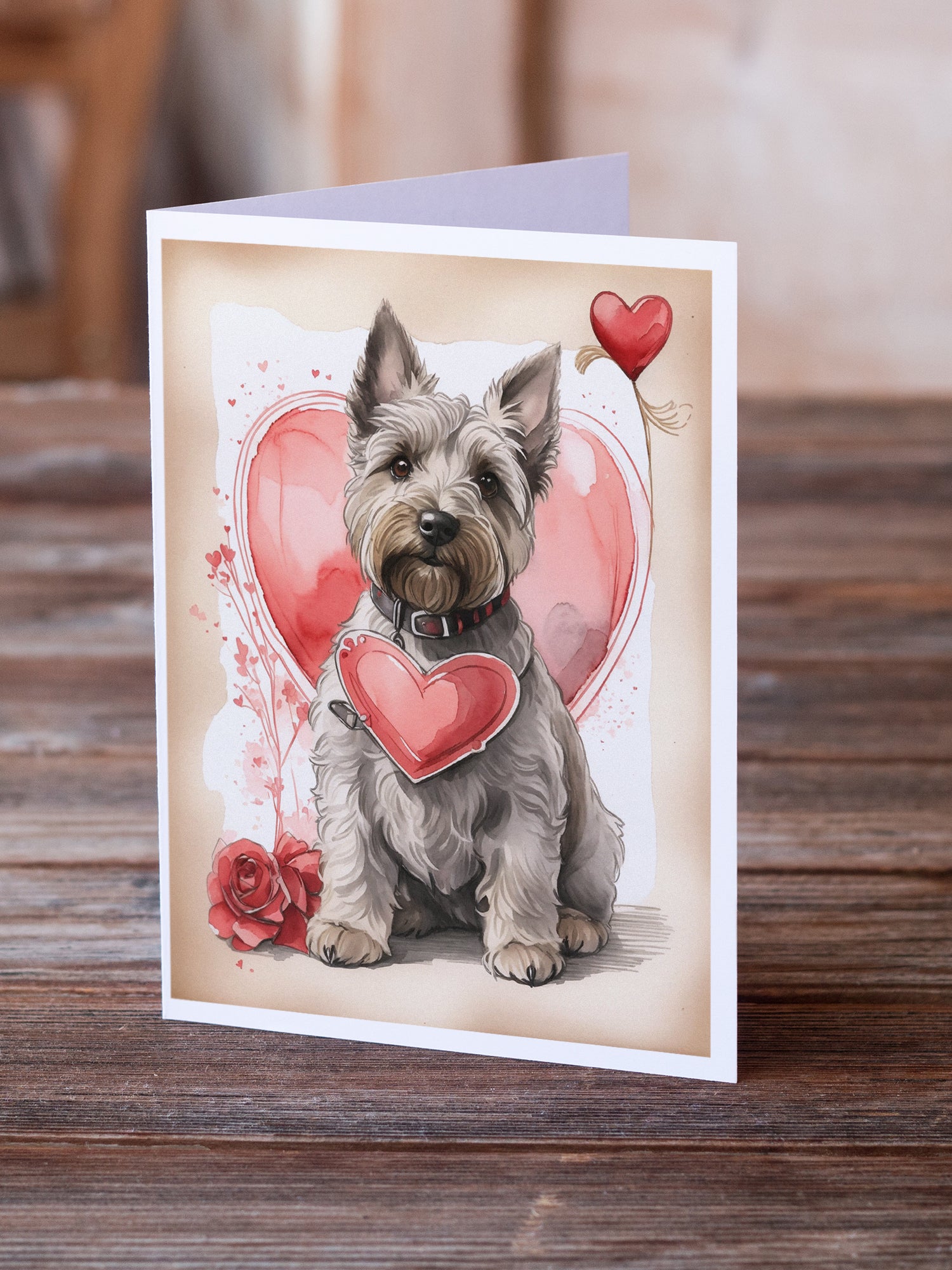 Buy this Scottish Terrier Valentine Roses Greeting Cards Pack of 8