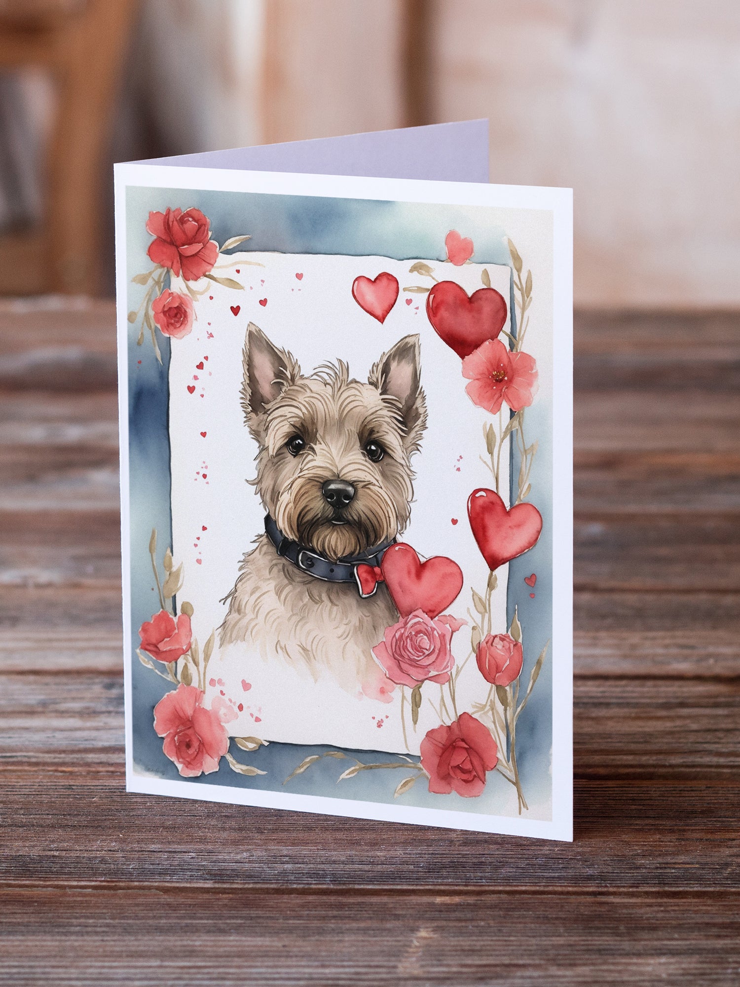 Buy this Scottish Terrier Valentine Roses Greeting Cards Pack of 8