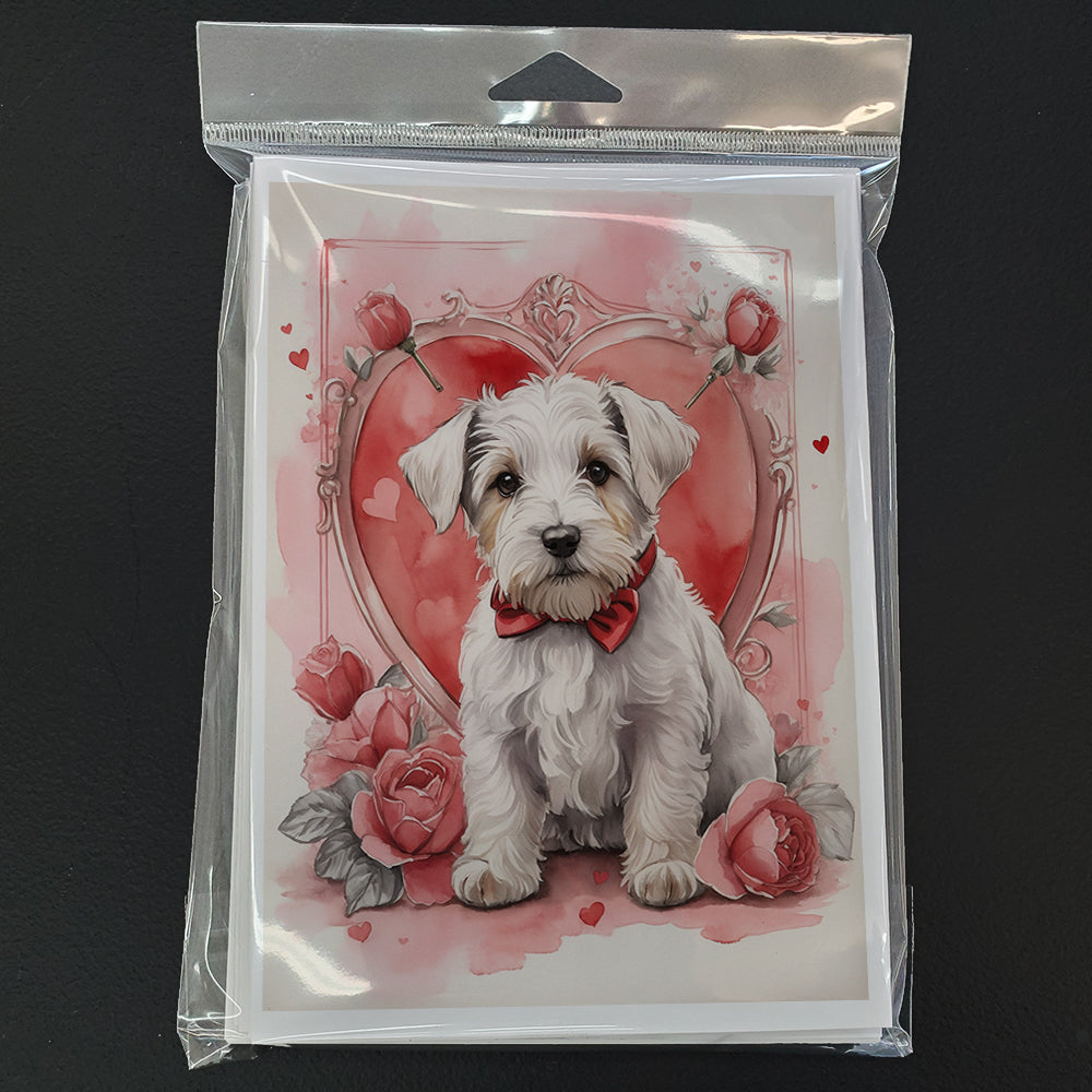 Sealyham Terrier Valentine Roses Greeting Cards Pack of 8