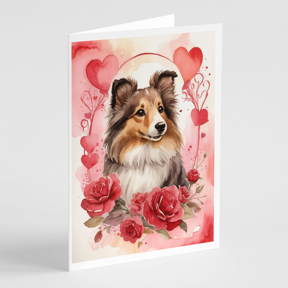 Buy this Sheltie Valentine Roses Greeting Cards Pack of 8