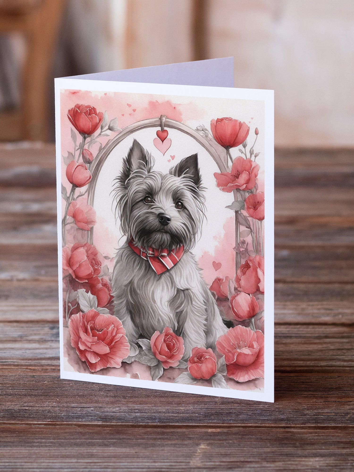 Buy this Skye Terrier Valentine Roses Greeting Cards Pack of 8