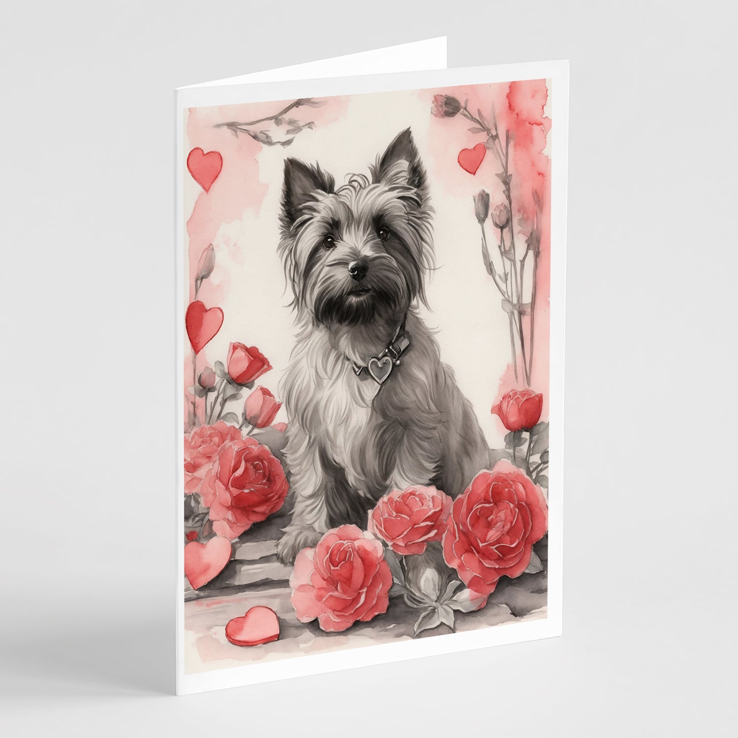 Buy this Skye Terrier Valentine Roses Greeting Cards Pack of 8