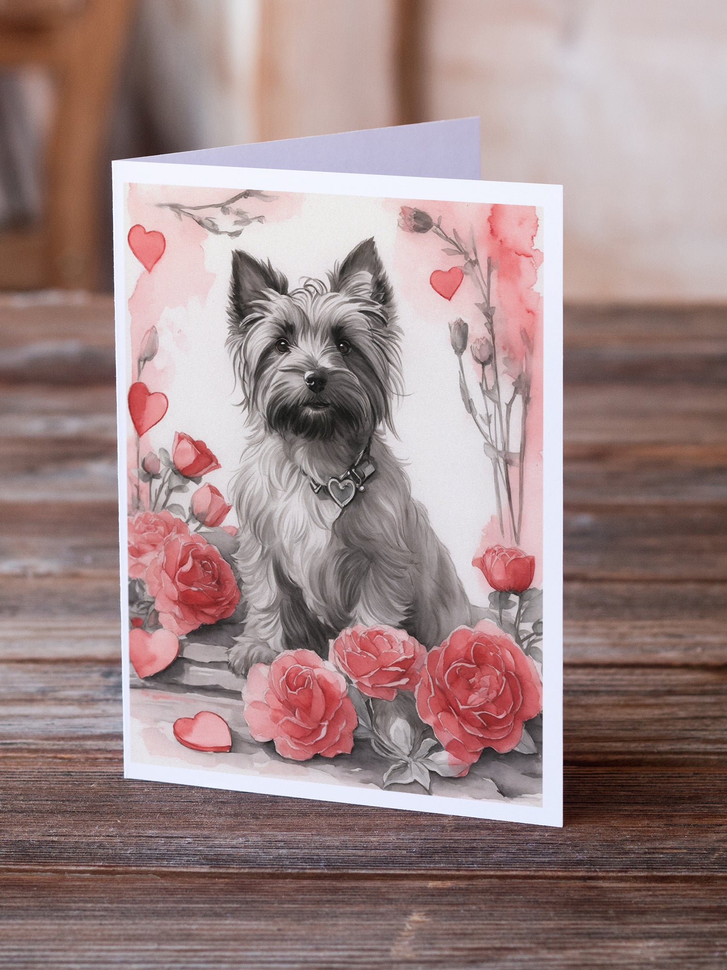 Buy this Skye Terrier Valentine Roses Greeting Cards Pack of 8