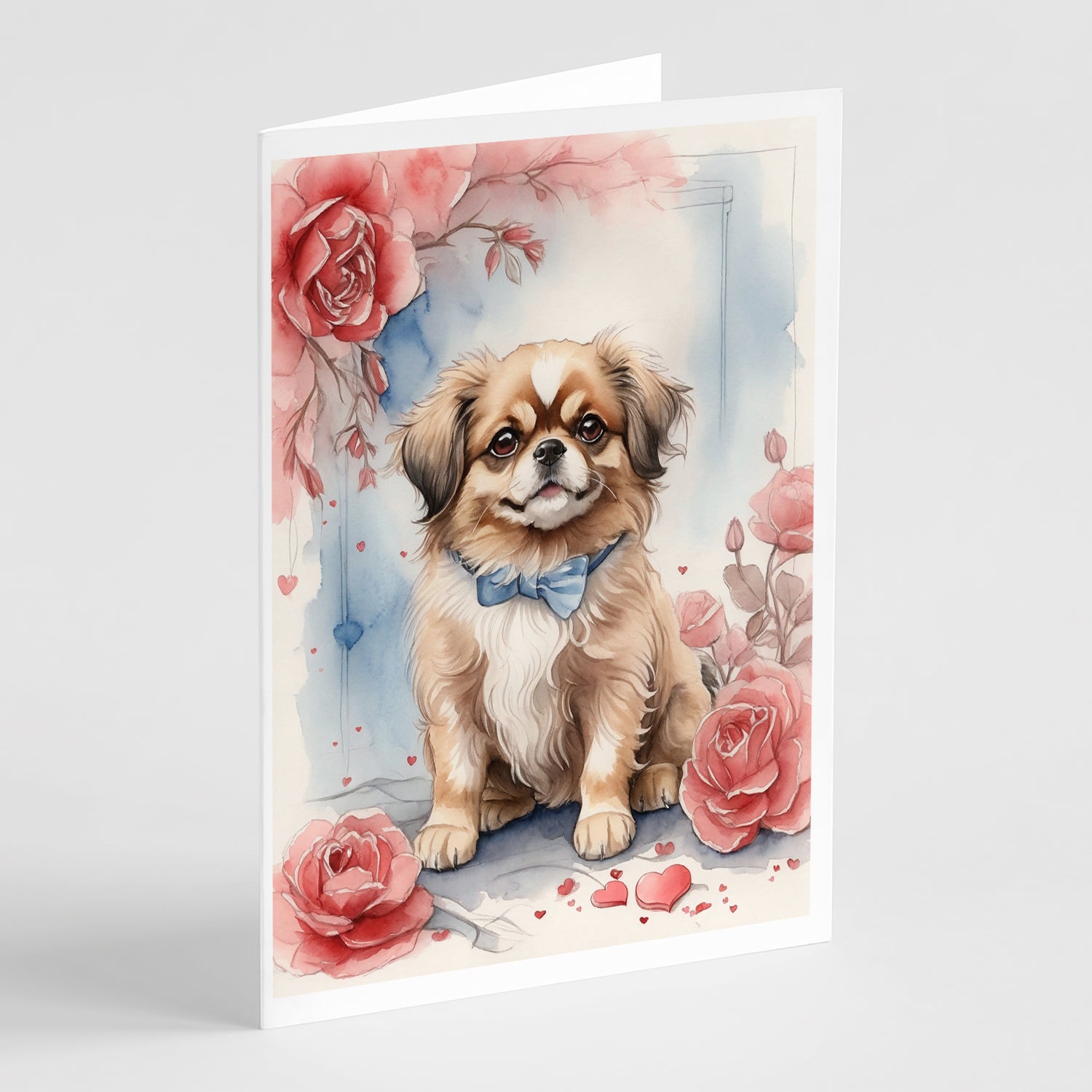 Buy this Tibetan Spaniel Valentine Roses Greeting Cards Pack of 8