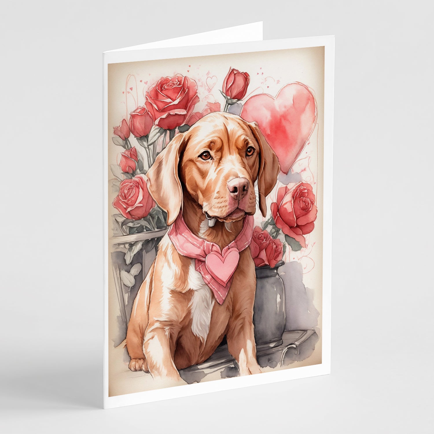 Buy this Vizsla Valentine Roses Greeting Cards Pack of 8