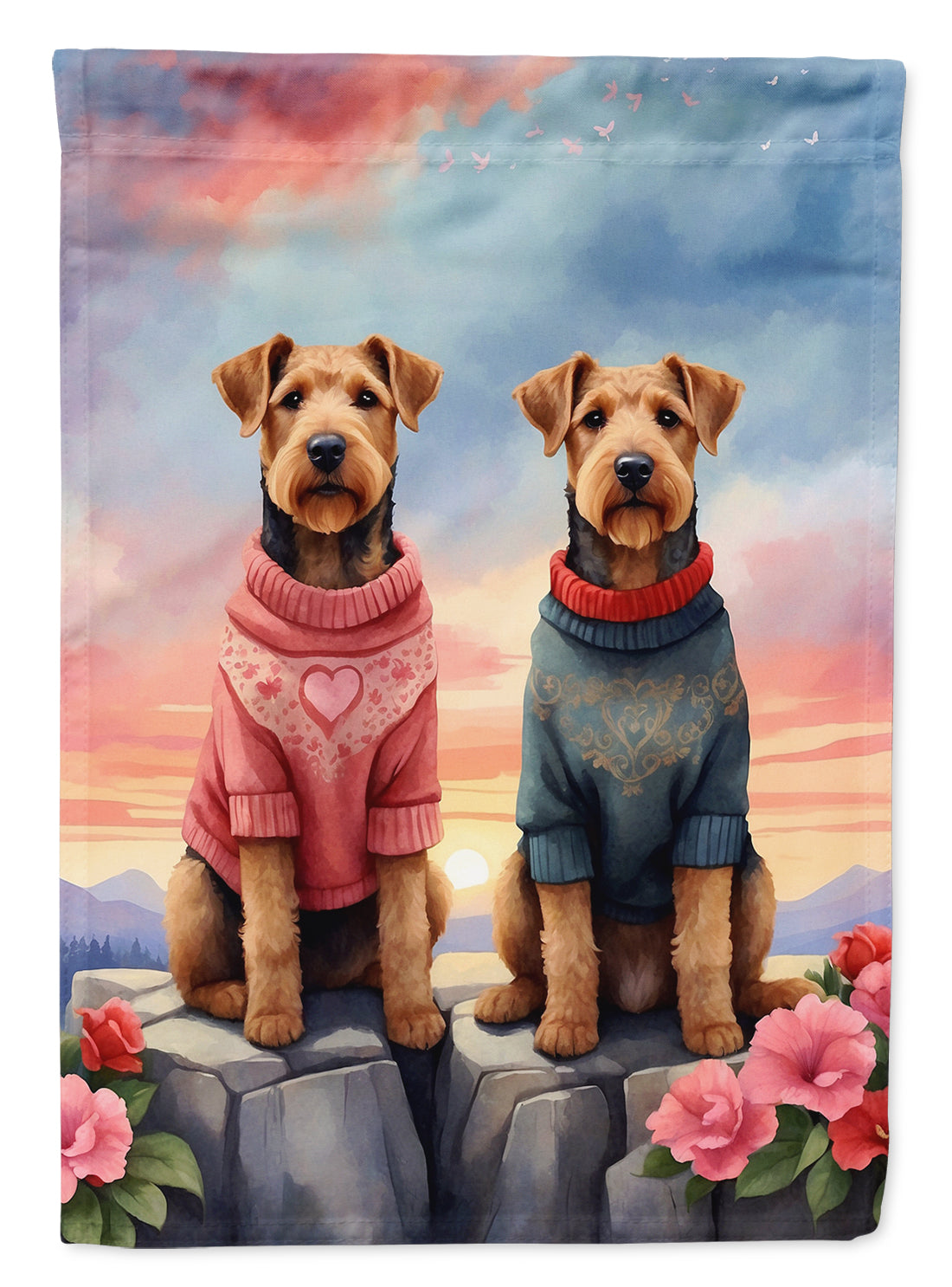 Buy this Airedale Terrier Two Hearts Garden Flag