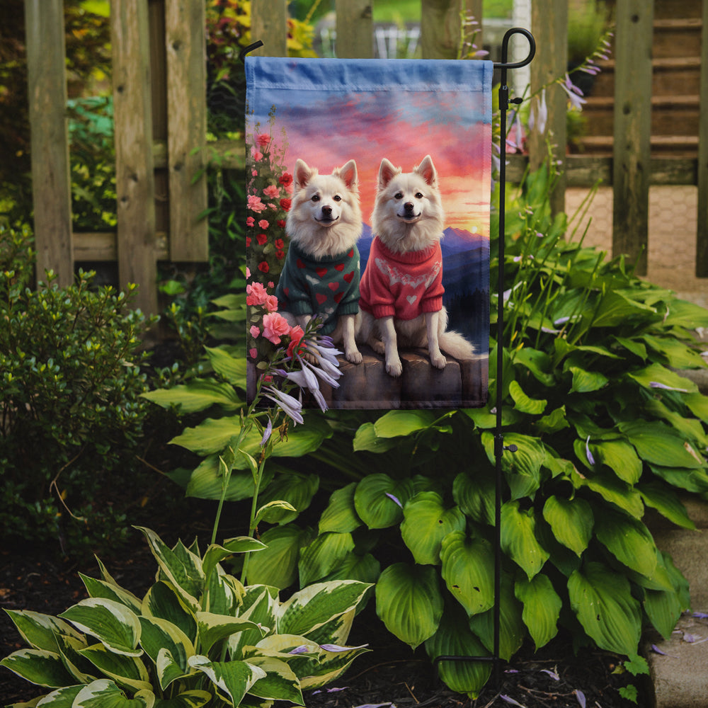 Buy this American Eskimo Two Hearts Garden Flag