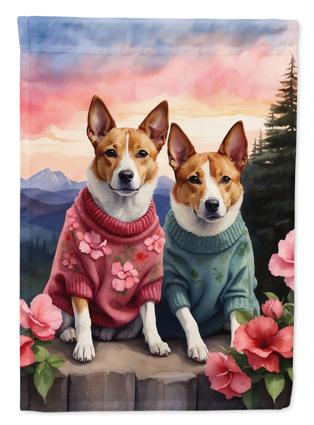 Buy this Basenji Two Hearts Garden Flag