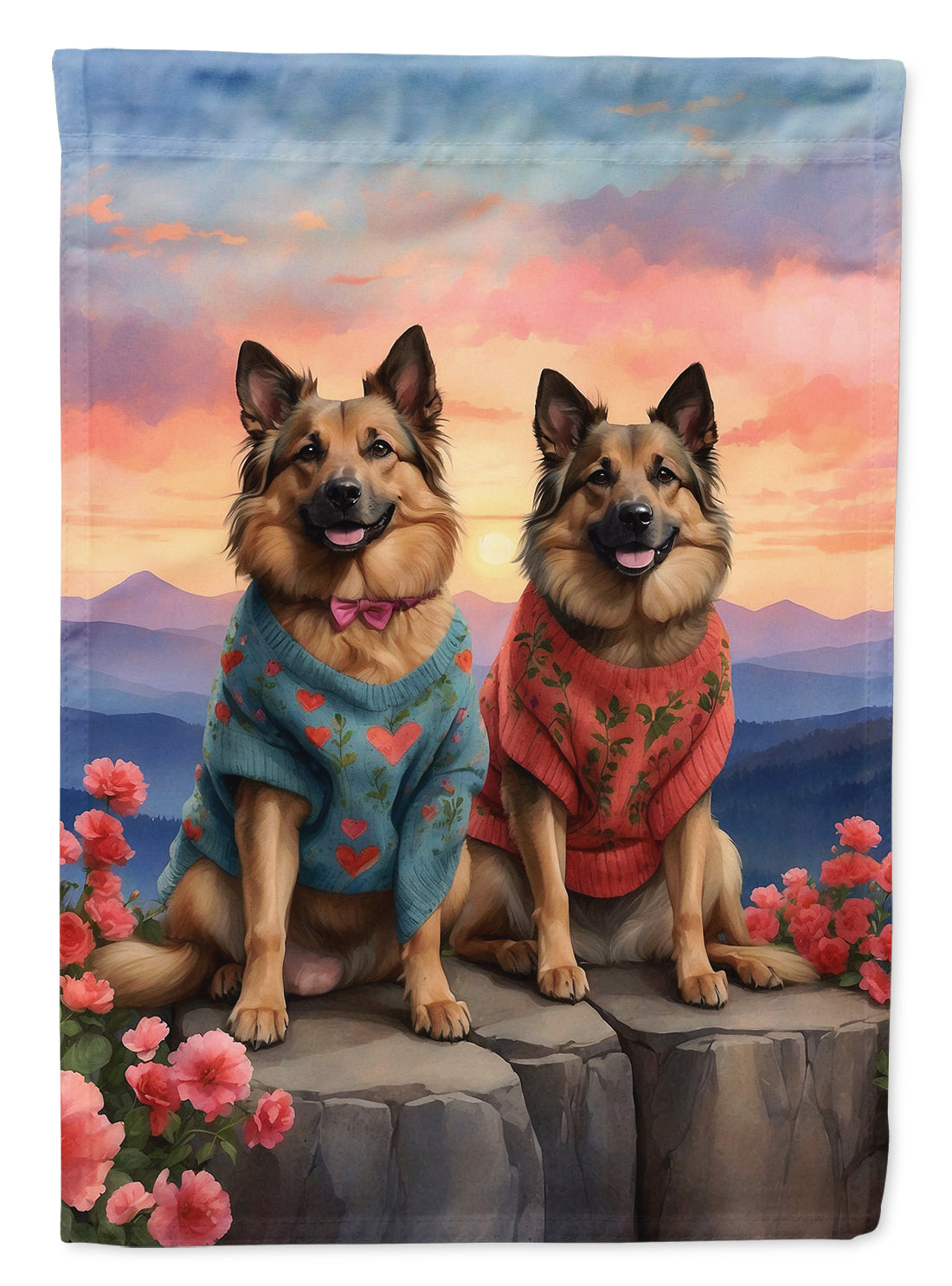 Buy this Belgian Tervuren Two Hearts Garden Flag